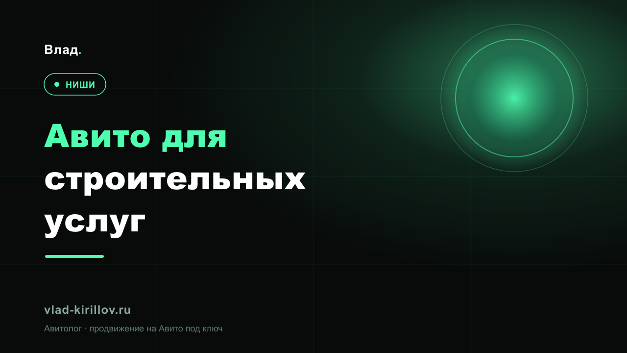 Авито для строительных услуг: лидогенерация для ремонта и стройки