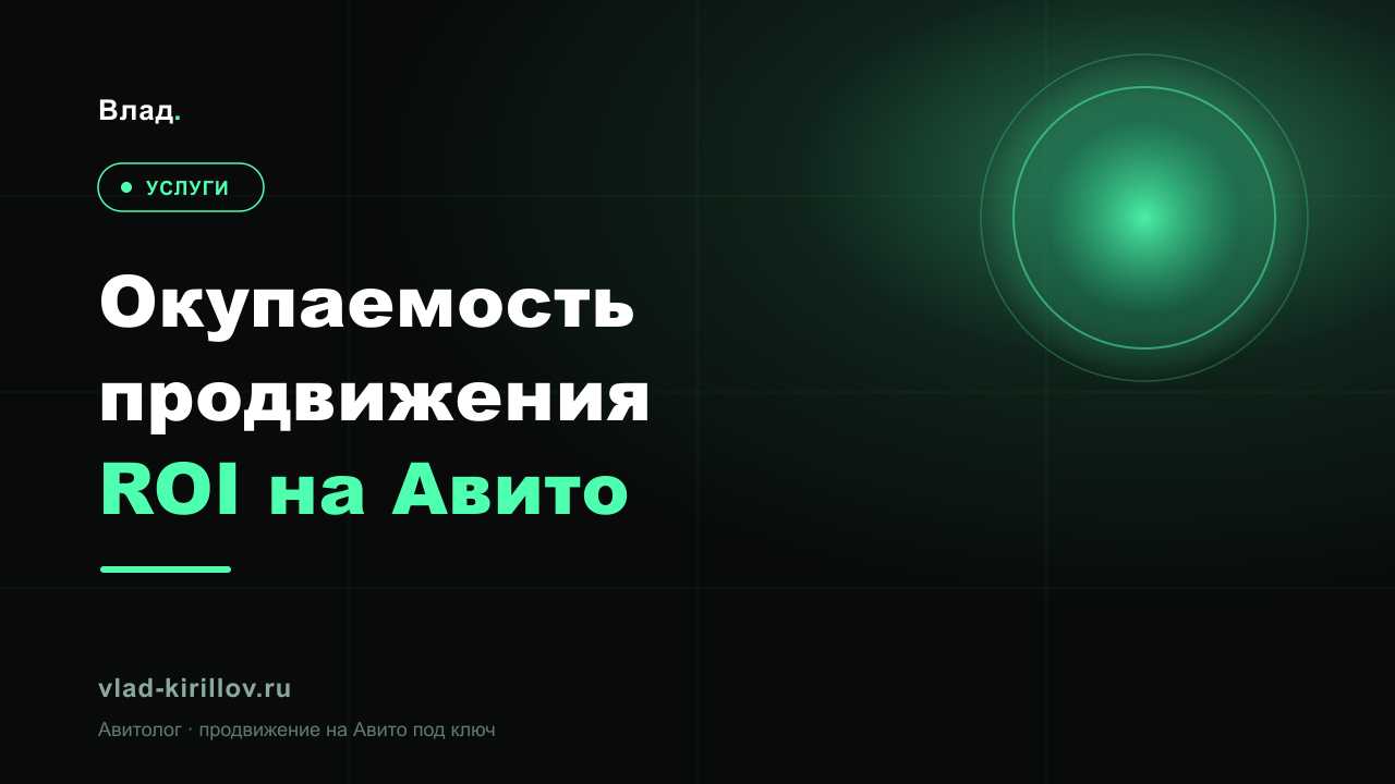 Окупаемость продвижения на Авито: как считать ROI и не работать в минус